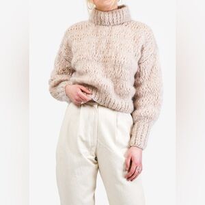 Frisson Knits Isabella sweater in nude buff